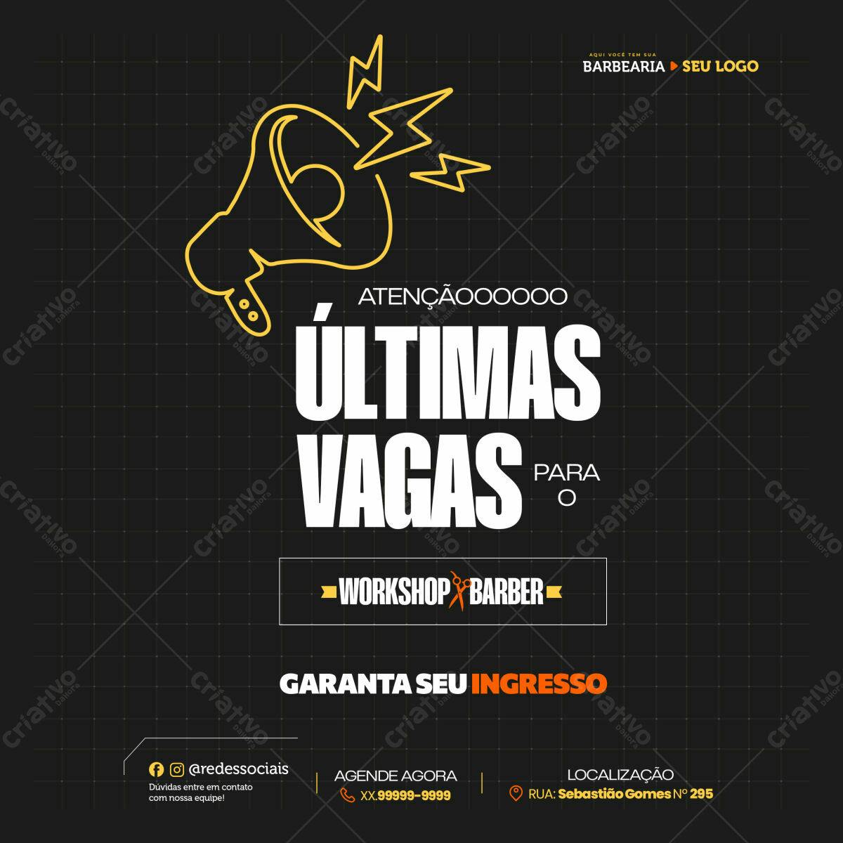 Flyer para Workshop Barber PSD Editável