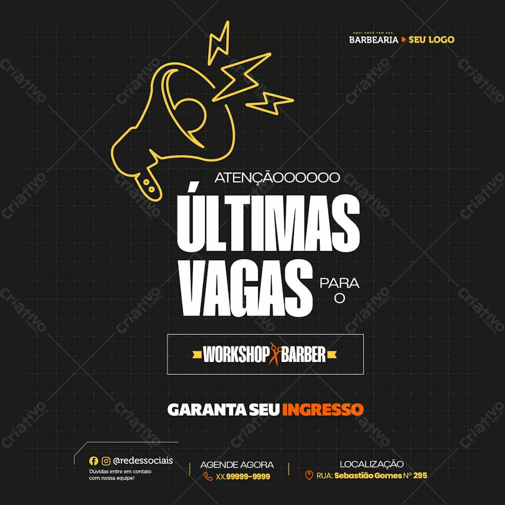 Atenção Para As Últimas Vagas Para Nosso Workshop, Garanta Seu Ingresso