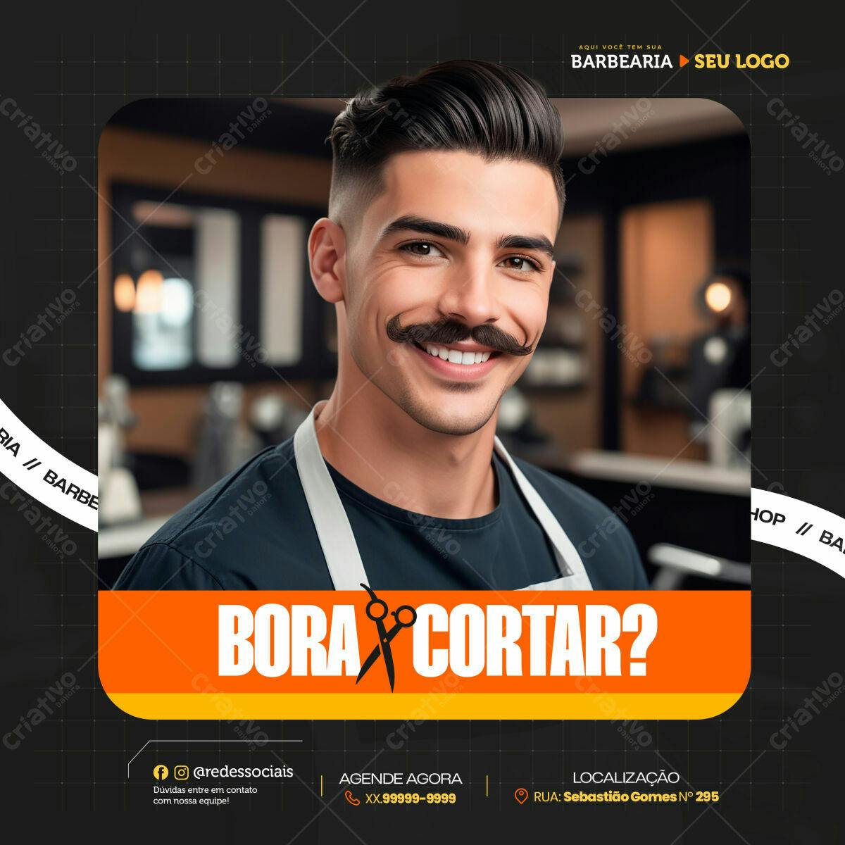 Post para Barbearia PSD Editável
