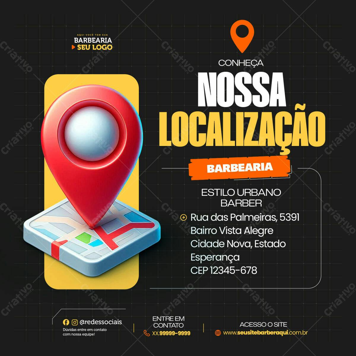 Flyer para Barbearia Estilo Urbano PSD Editável