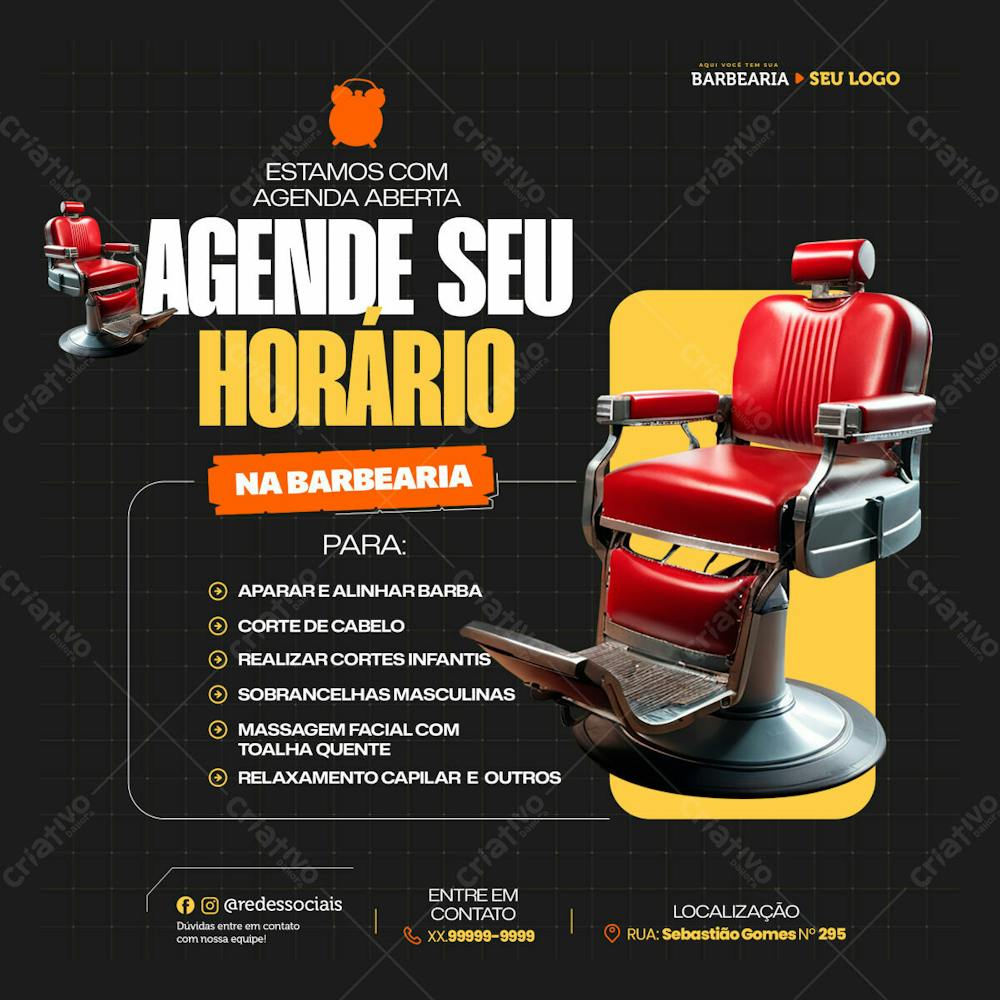 Estamos Com Agenda Aberta Na Barbearia, Agende Seu Horário