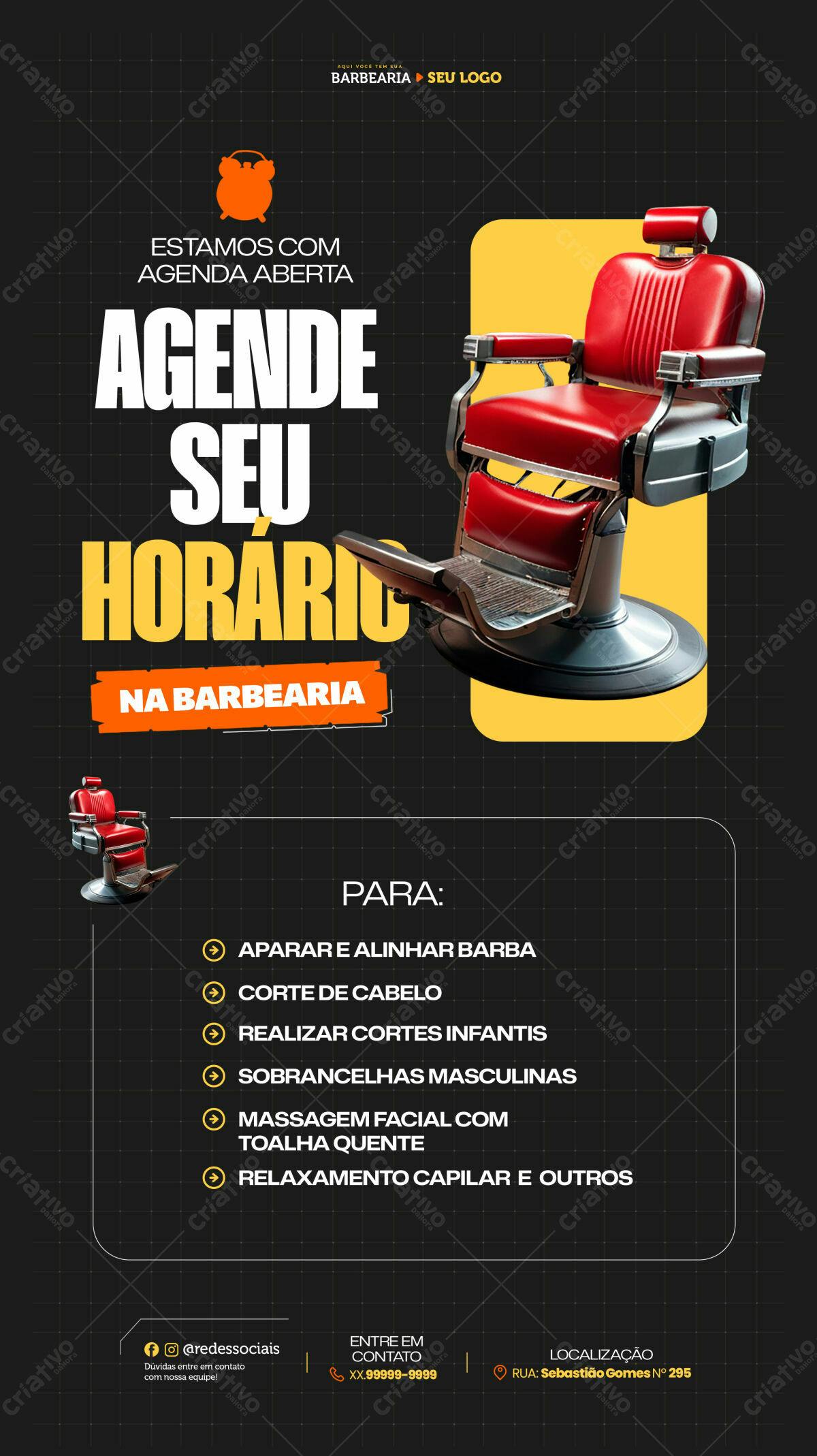 Flyer para Barbearia PSD Editável