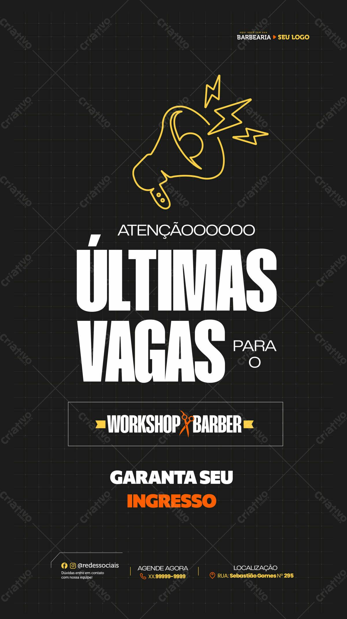 Flyer para Workshop Barber PSD Editável