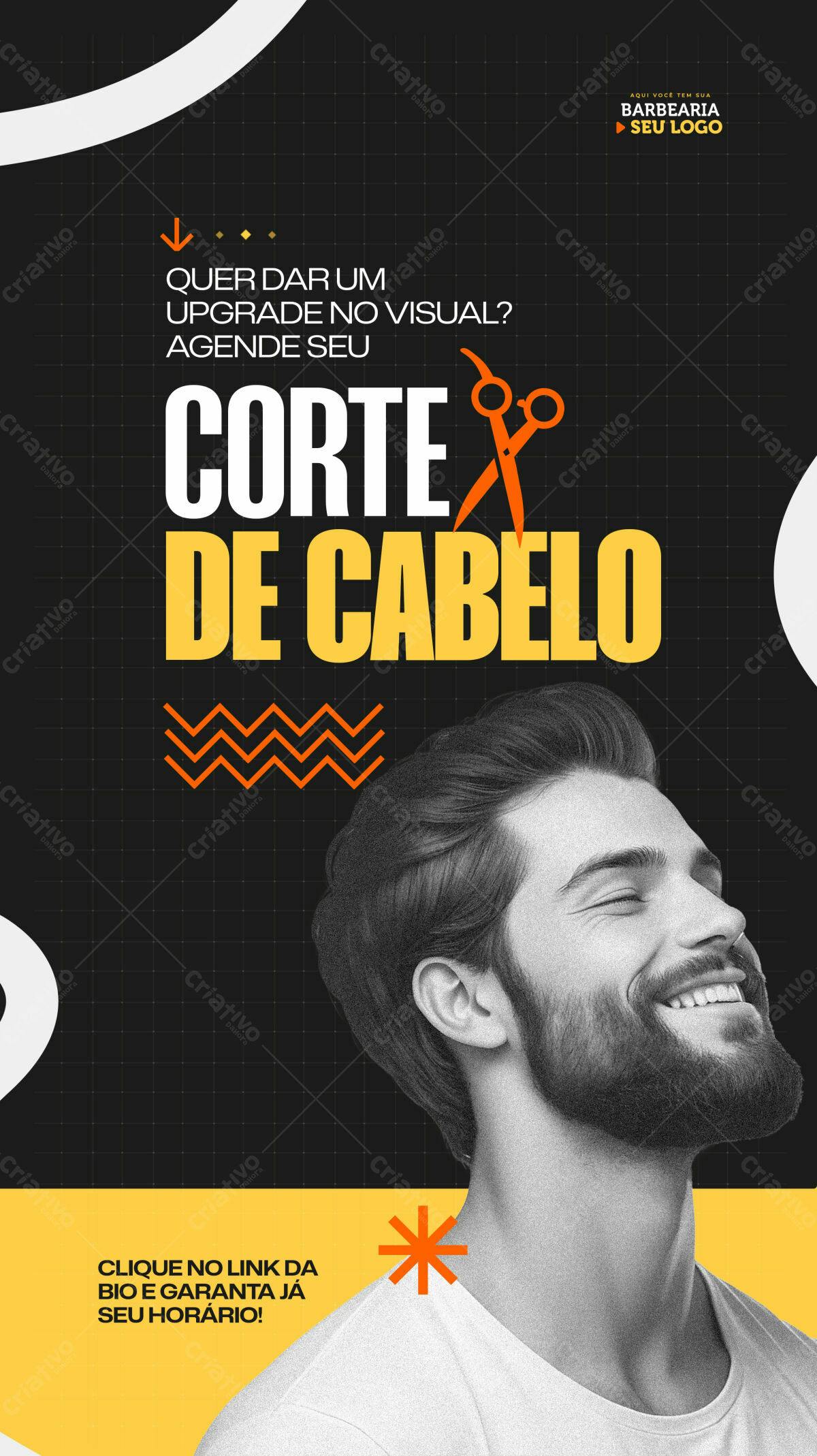 Flyer Corte de Cabelo Barbeiro PSD Editável