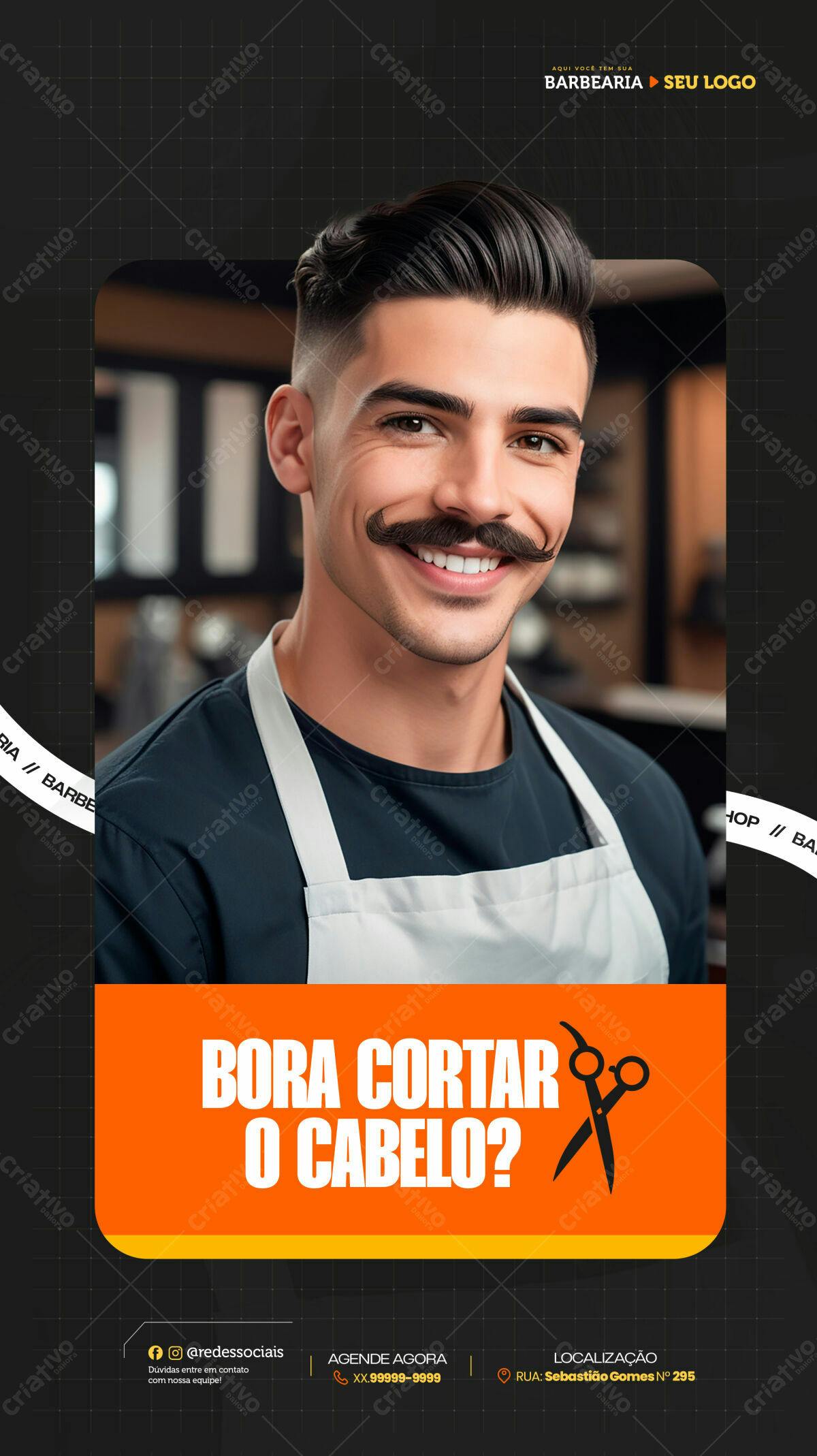 Flyer para Barbearia PSD Editável