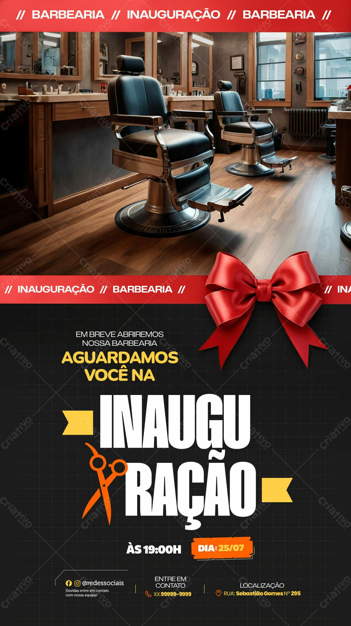 Flyer para Inauguração de Barbearia PSD Editável