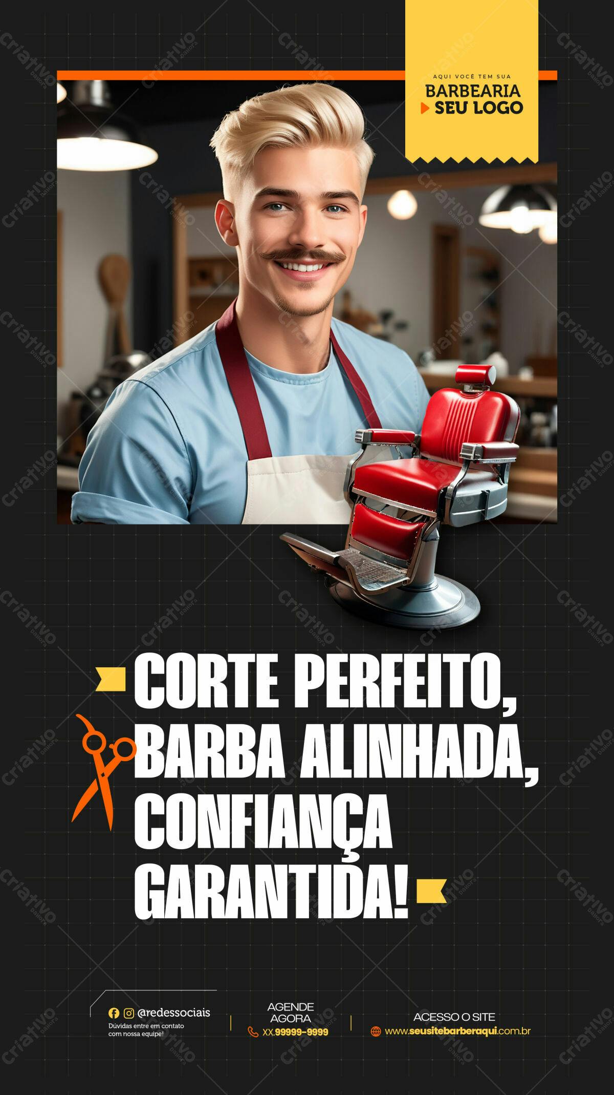 Flyer para Barbearia PSD Editável
