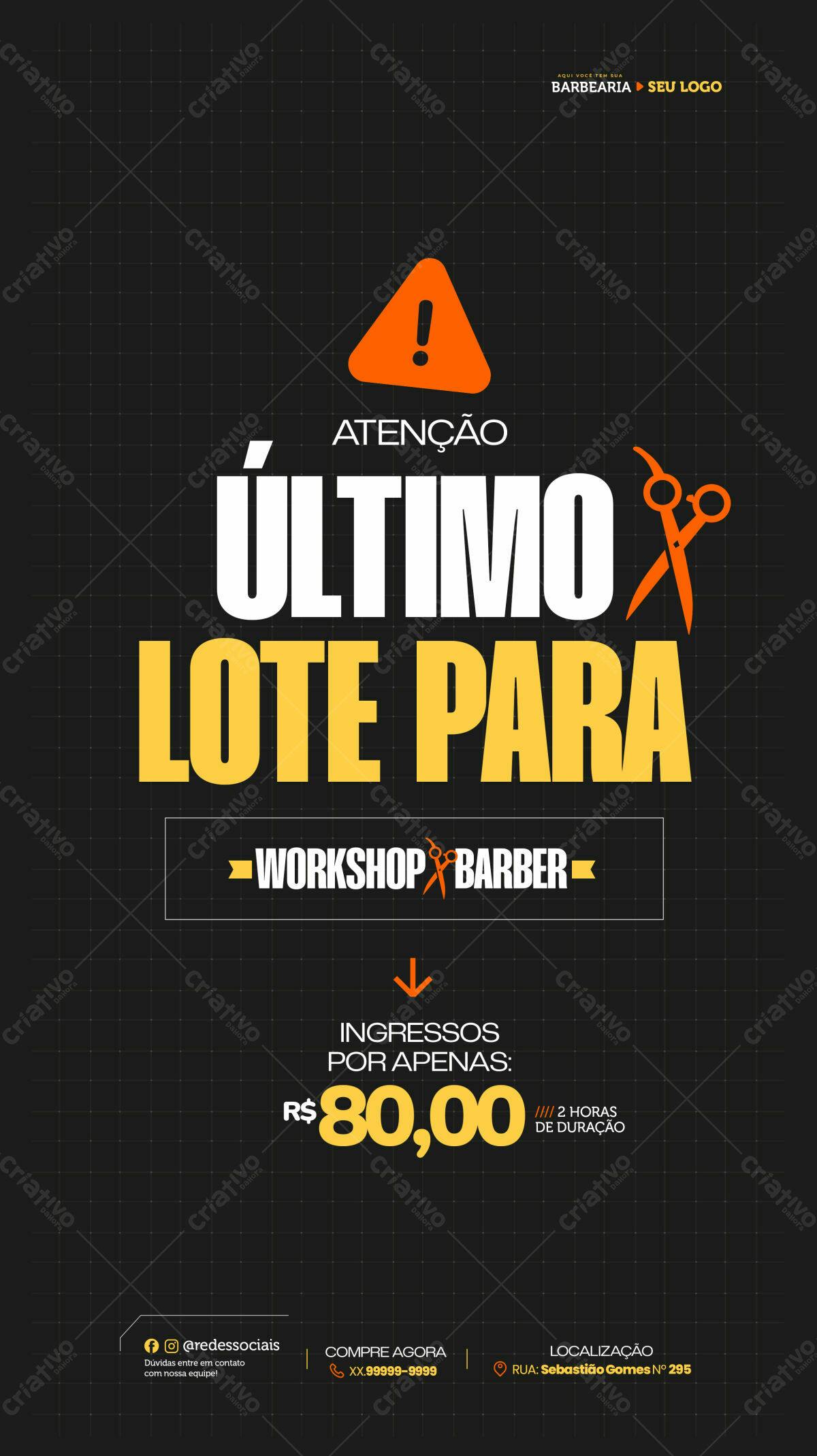 Flyer para Workshop Barber PSD Editável