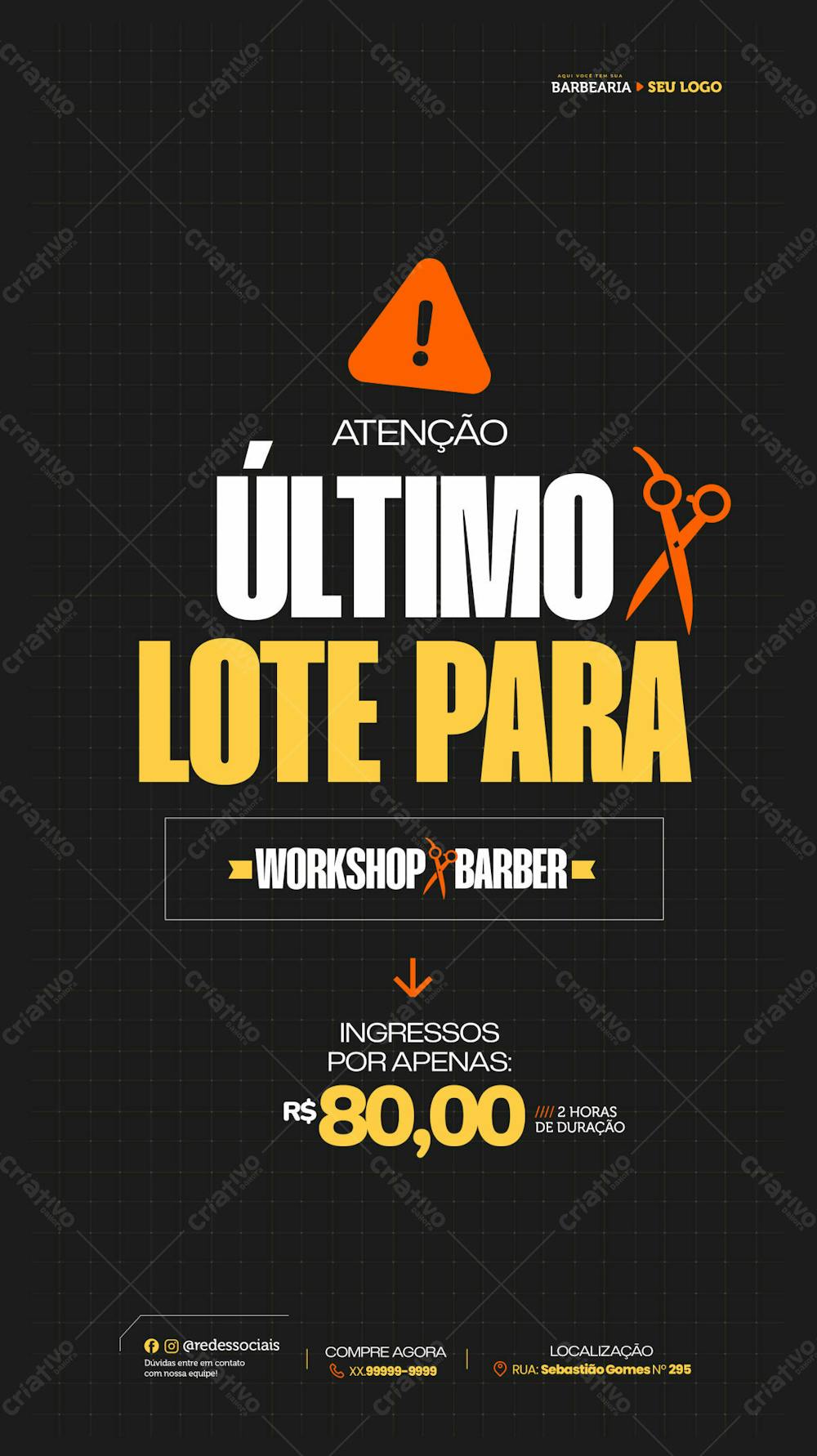 Último Lote Para Nosso Workshop Barber, Corra E Garanta Seu Ingresso