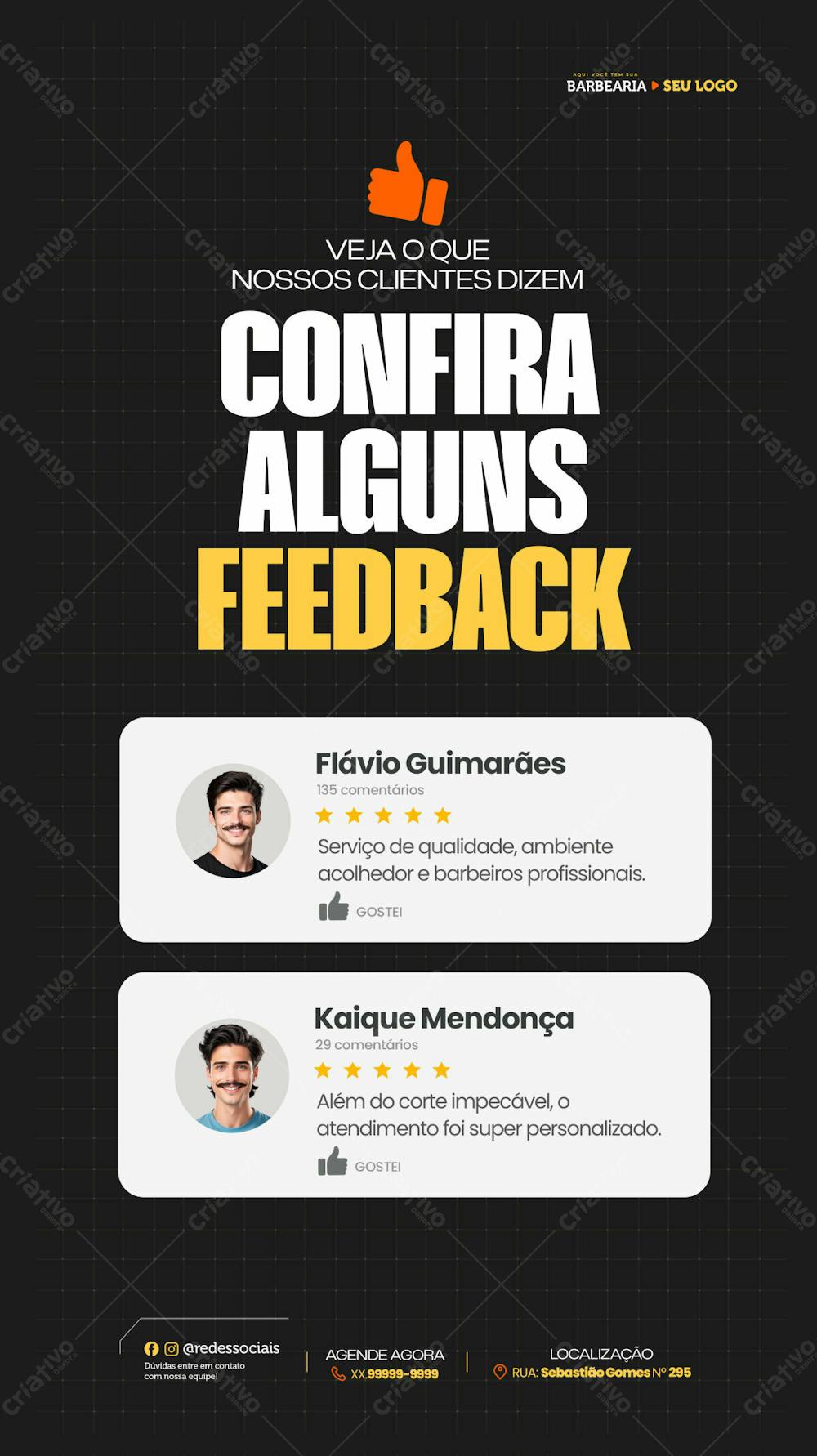 Veja Alguns Feedbacks De Clientes Sobre Nossa Barbearia