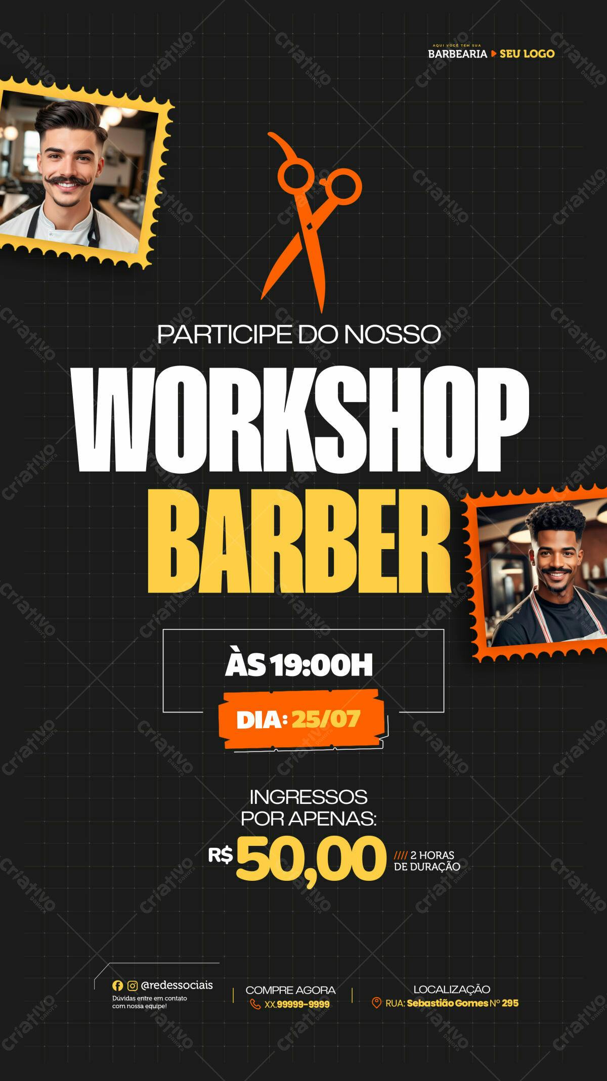 Flyer Workshop Barber PSD Editável