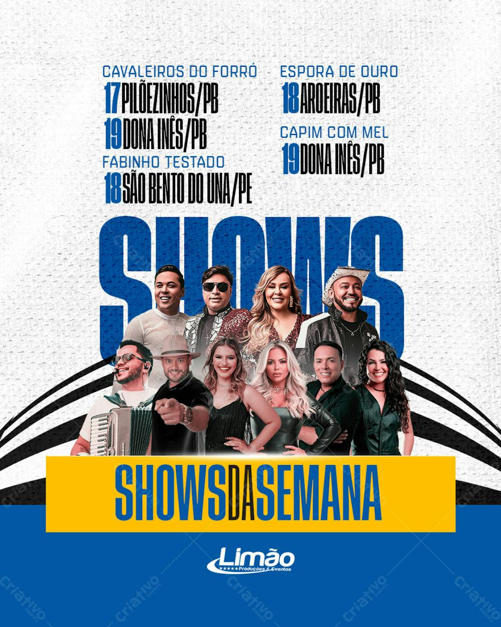 Shows da Semana de Janeiro - Artistas