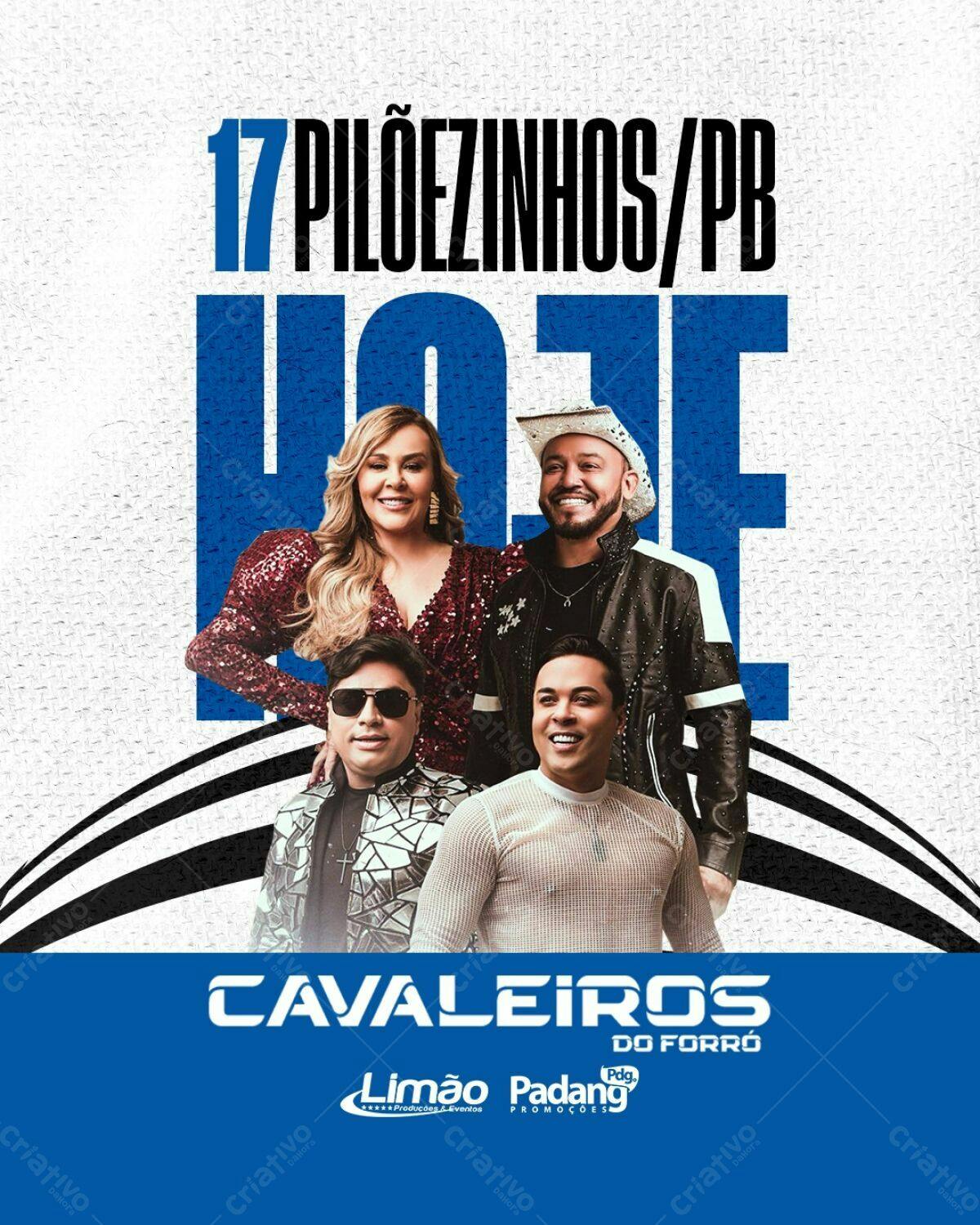 Flyer Show Cavalheiros do Forró em Pilõezinhos PSD Editável