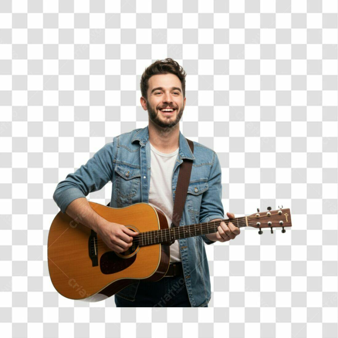 Imagem PNG com fundo transparente Músico tocando violão