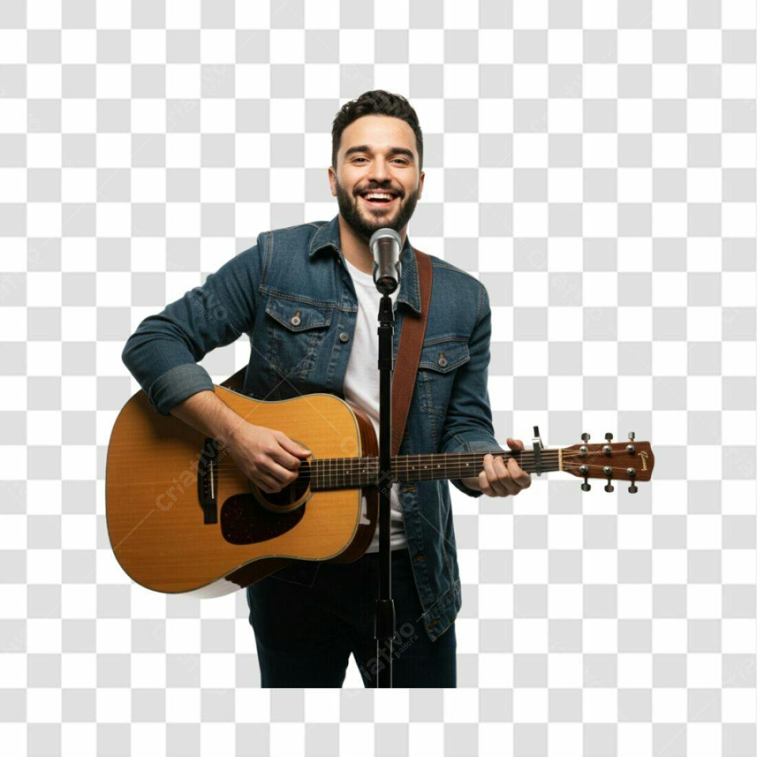 Imagem PNG Cantor com Violão com fundo transparente