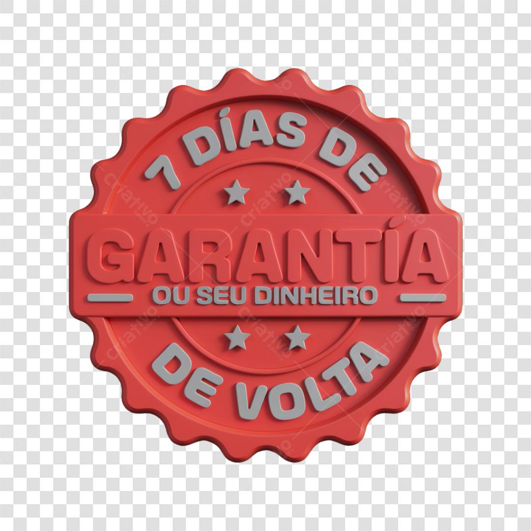 Selinho 3D Garantia 1 Dia Dinheiro de Volta