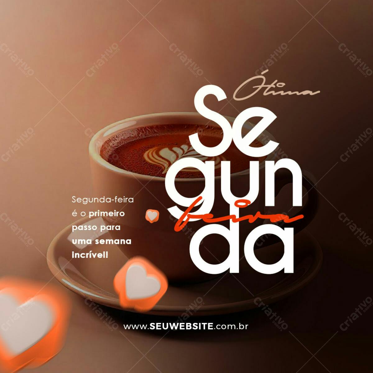 Post para Redes Sociais Segunda-feira PSD Editável