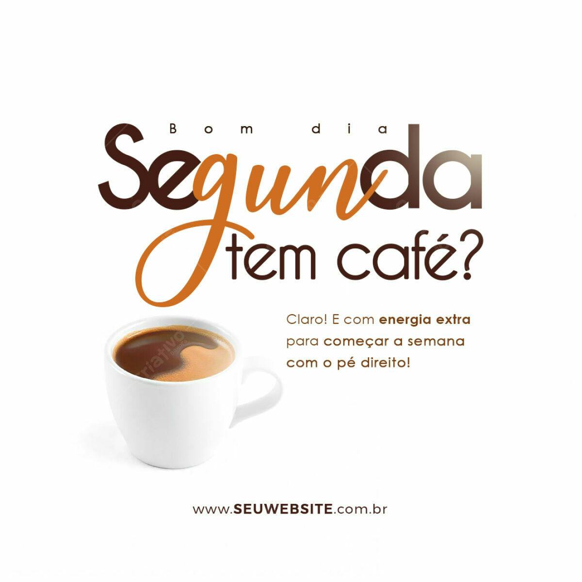 Post para Redes Sociais Café Segunda-feira PSD Editável