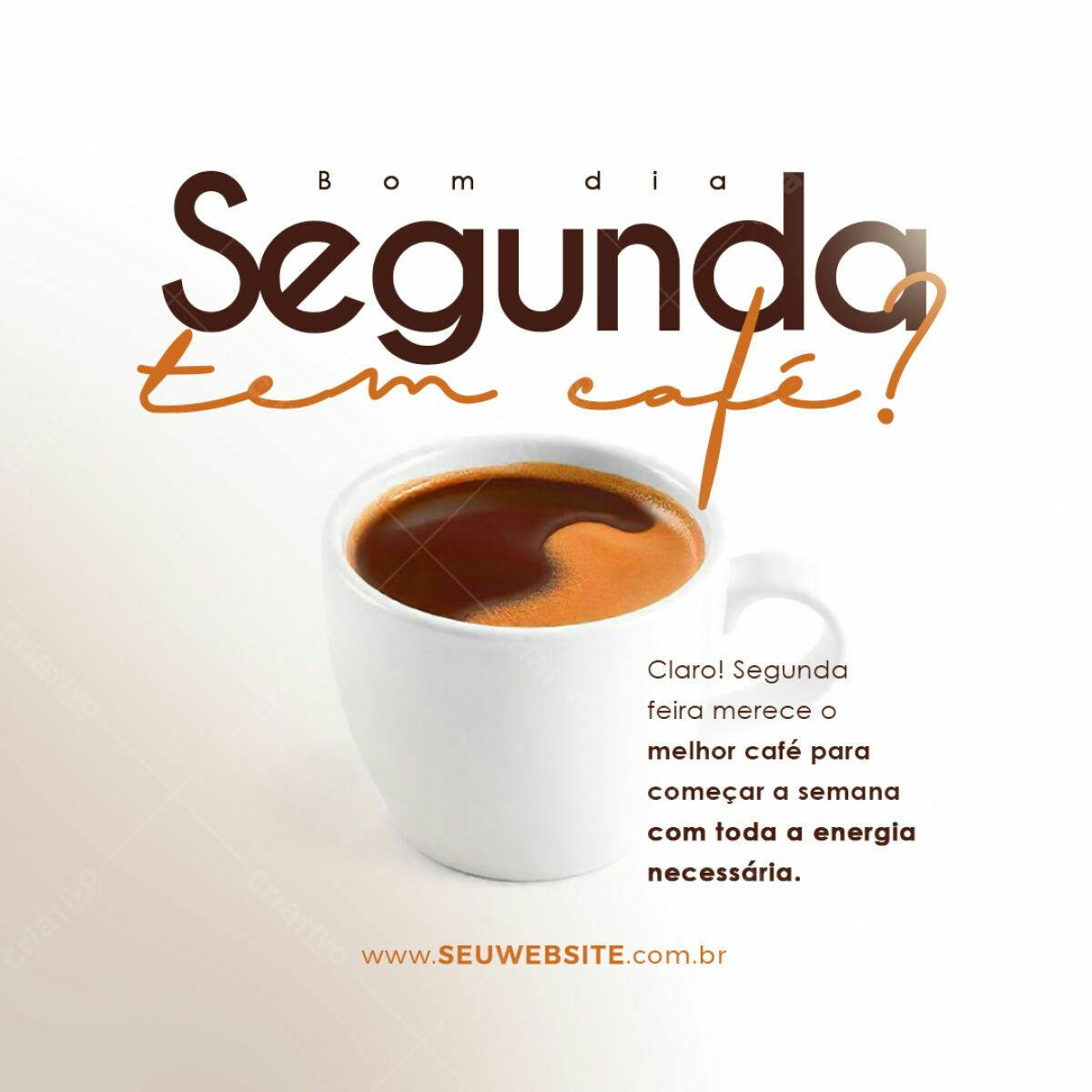 Post para Redes Sociais Café Segunda-Feira PSD Editável