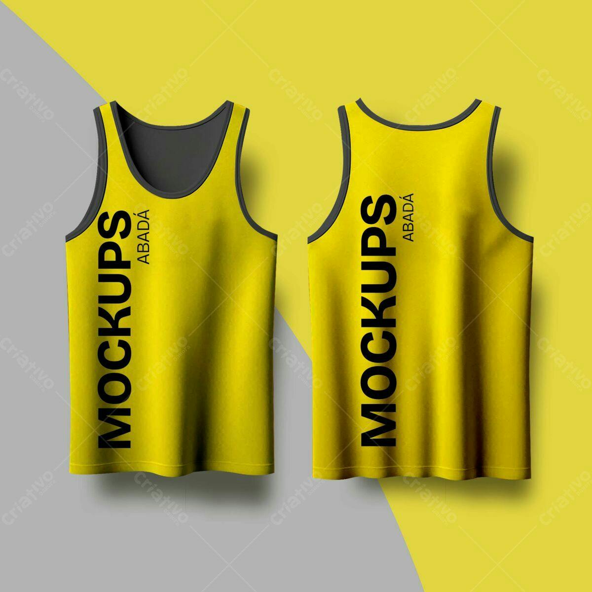 Mockup de Regata Amarela para Abadá PSD Editável