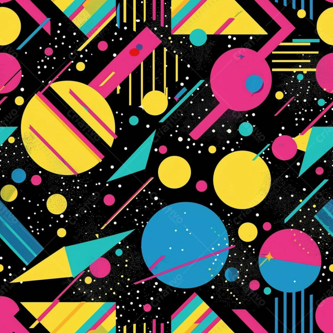 Textura Geométrica 80s para Fundo