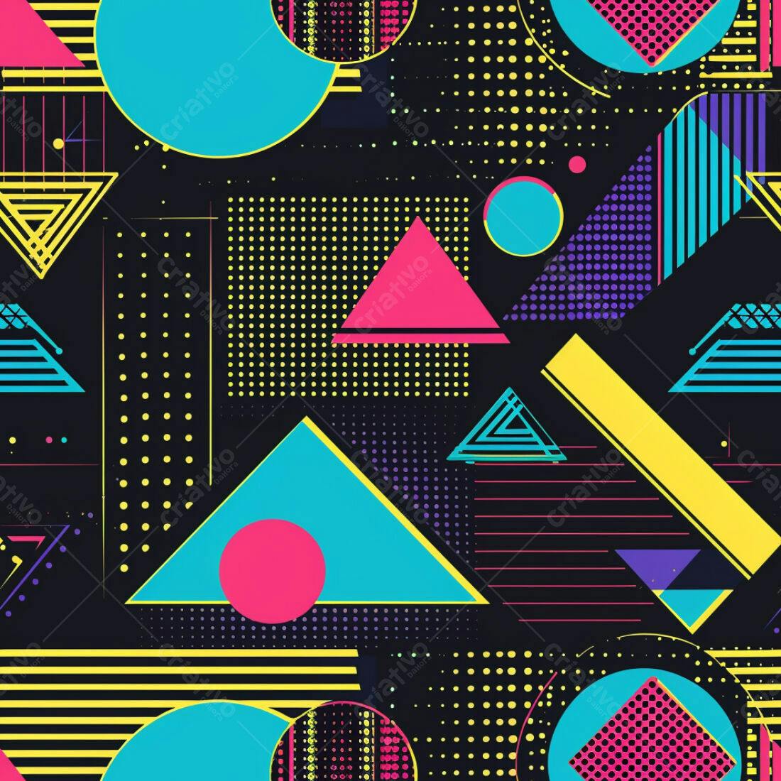Textura Geométrica Neon para Fundo