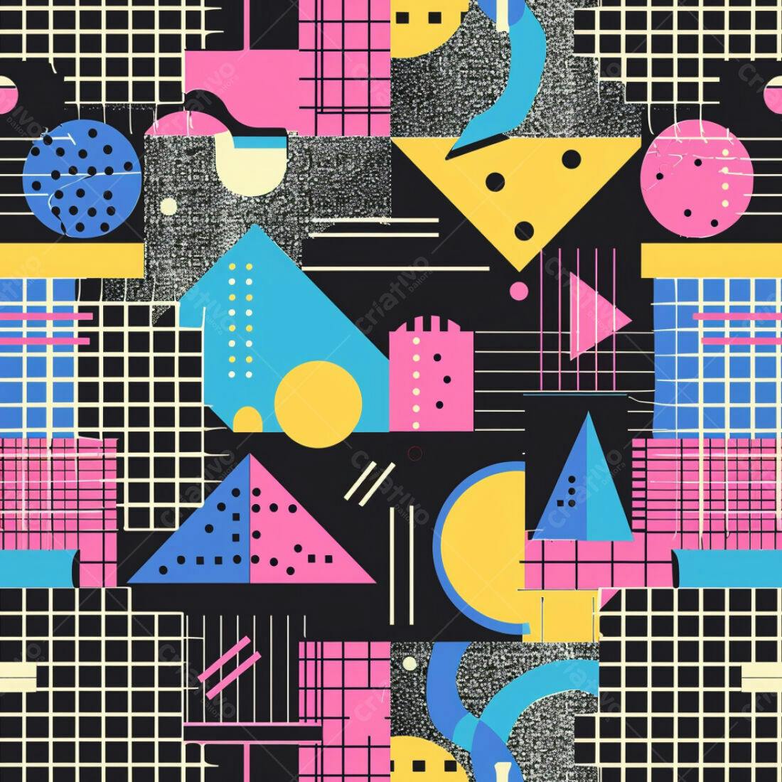 Textura Geométrica Memphis para Fundo