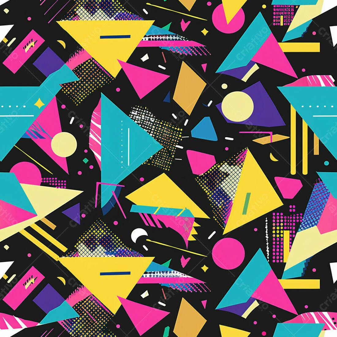 Textura Geométrica 80s para Fundo