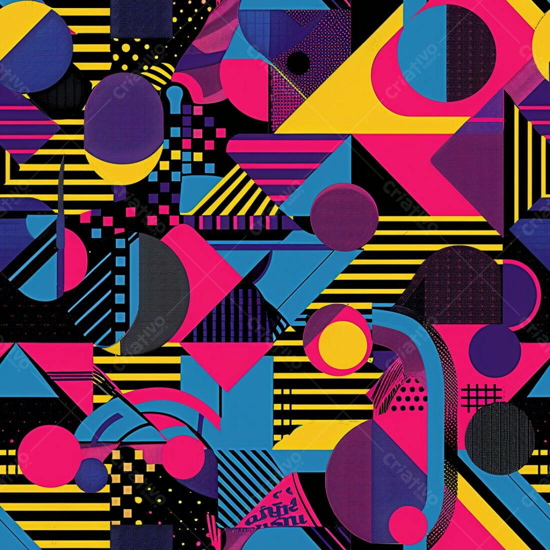Textura Geométrica Neon para Fundo