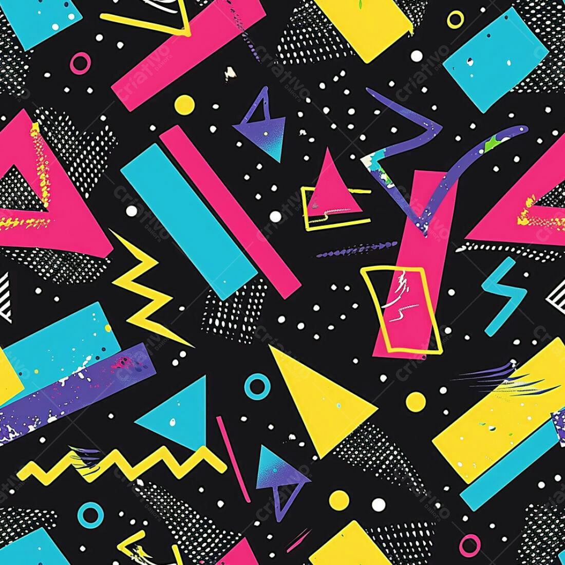 Textura Geométrica 90s para Fundo