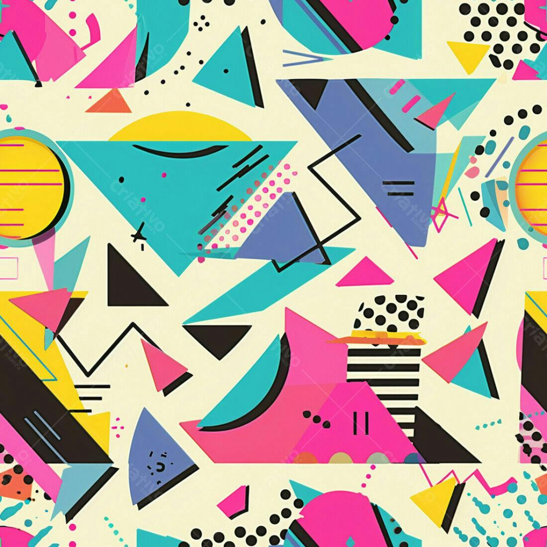 Textura Geométrica 80s para Fundo