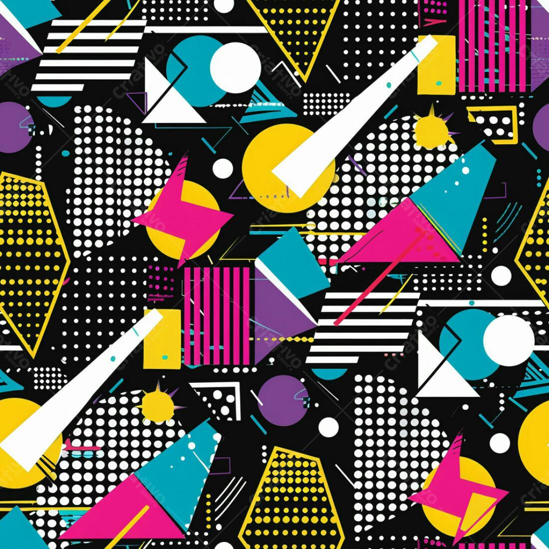 Textura Geométrica Neon para Fundo