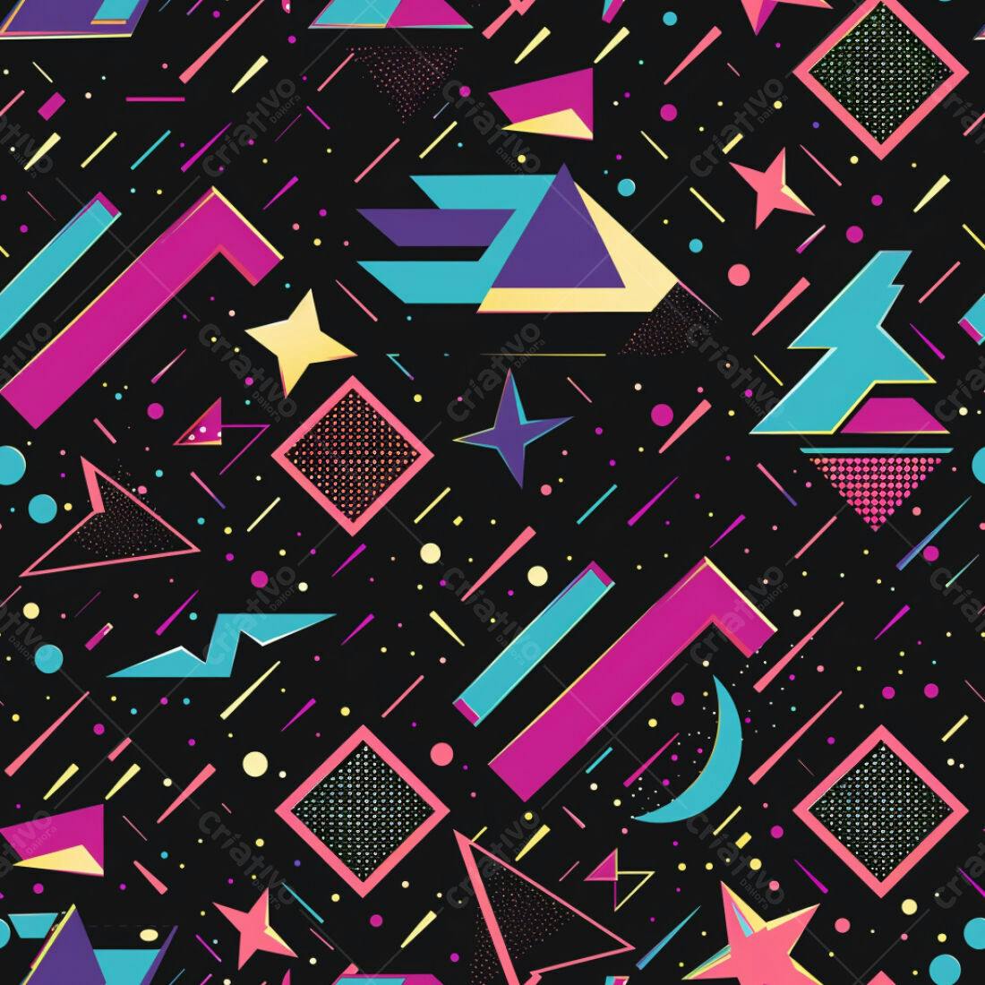 Textura Geométrica 80s para Fundo