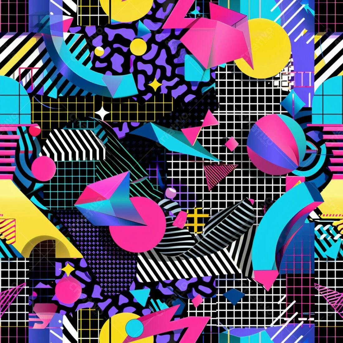 Textura Geométrica Neon para Fundo