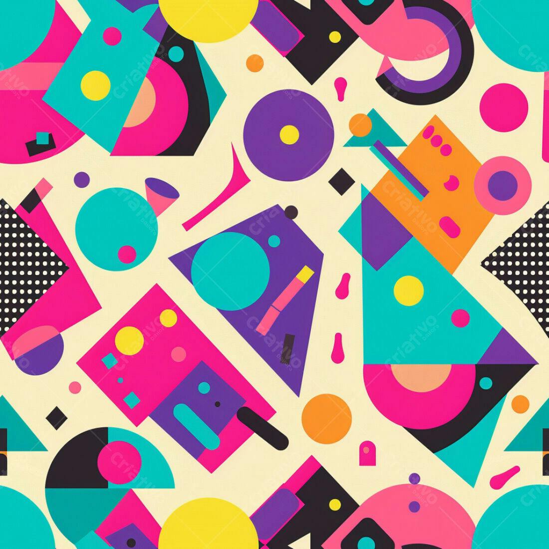 Textura Geométrica 80s para Fundo