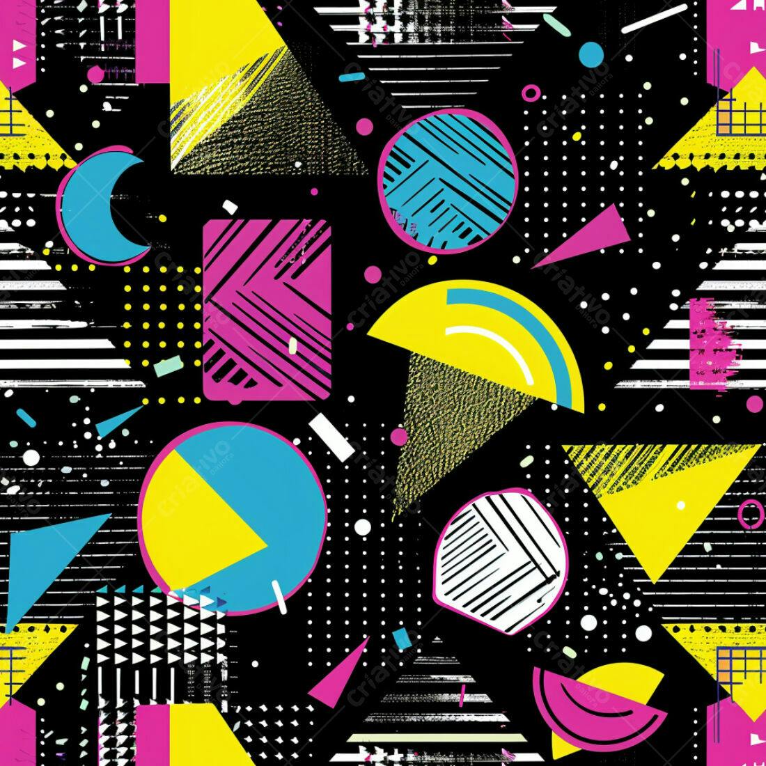 Textura Geométrica 80s para Fundo