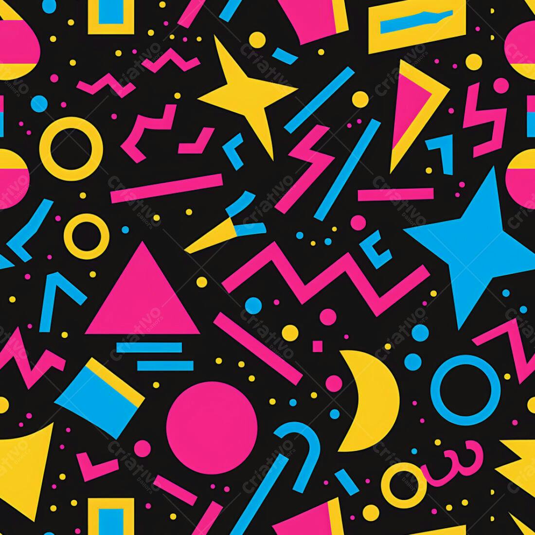 Textura Geométrica 80s para Fundo
