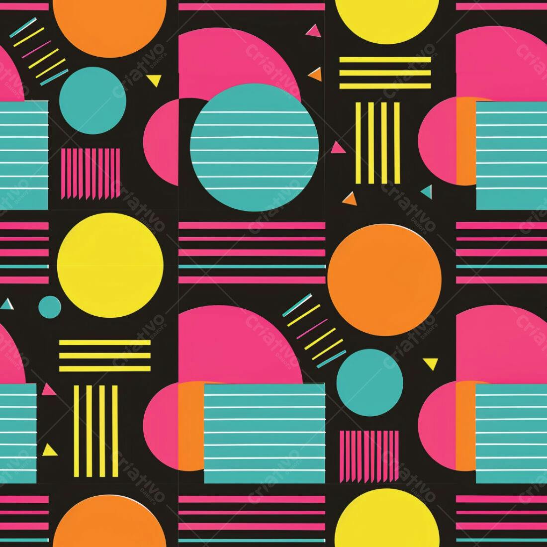 Textura Geométrica 80s para Fundo