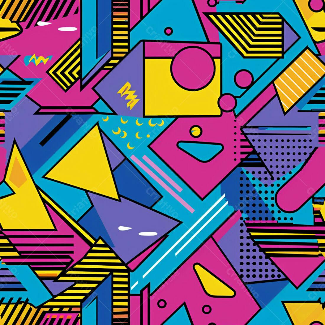 Textura Geométrica 80s para Fundo