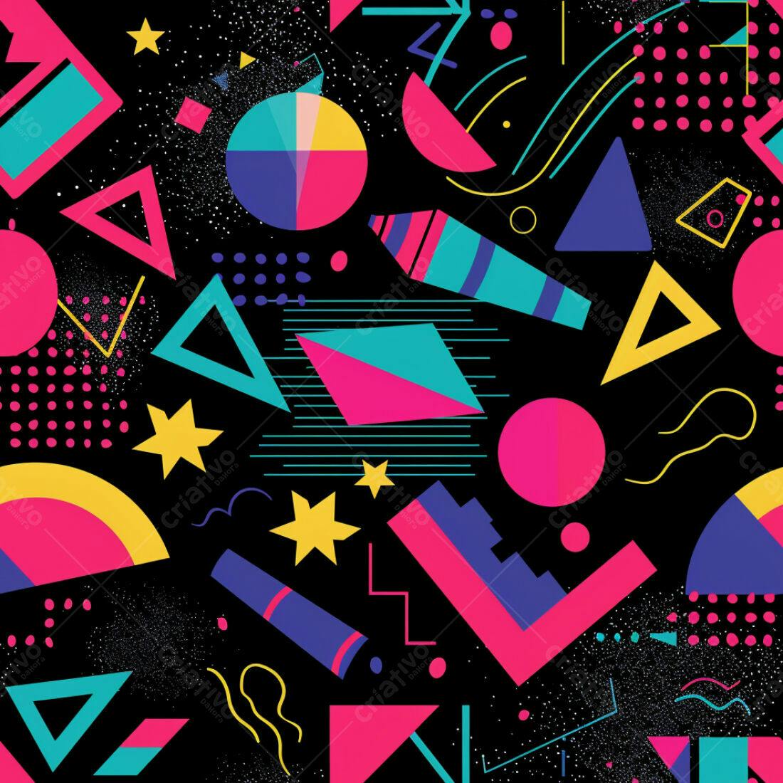 Textura Geométrica Neon para Fundo