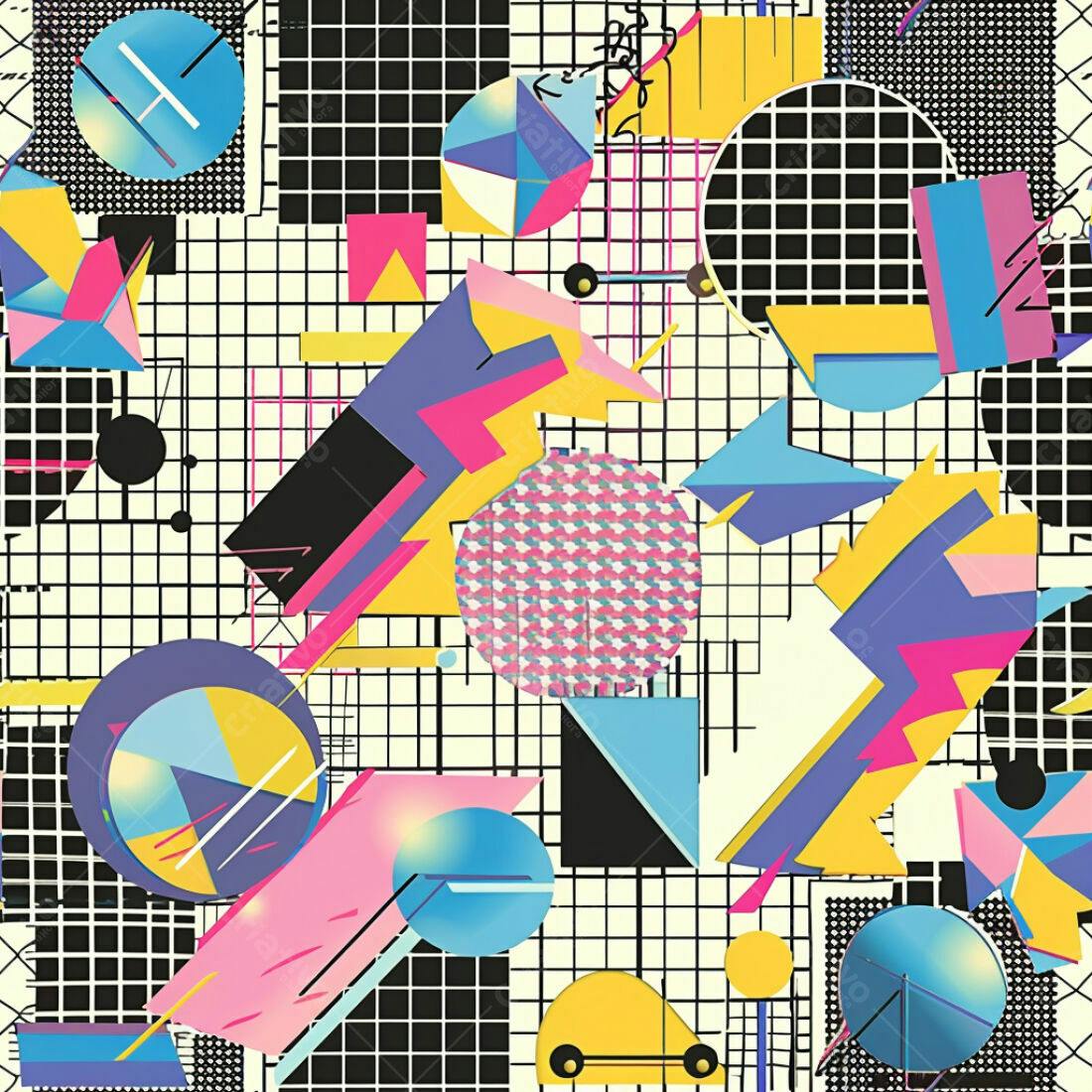 Textura Geométrica 80s para Fundo
