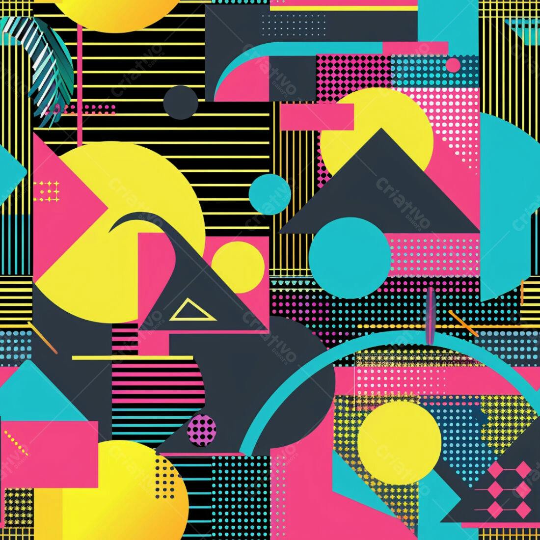 Textura Geométrica 80s para Fundo