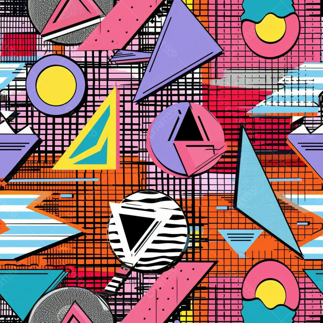 Textura Geométrica 80s para Fundo