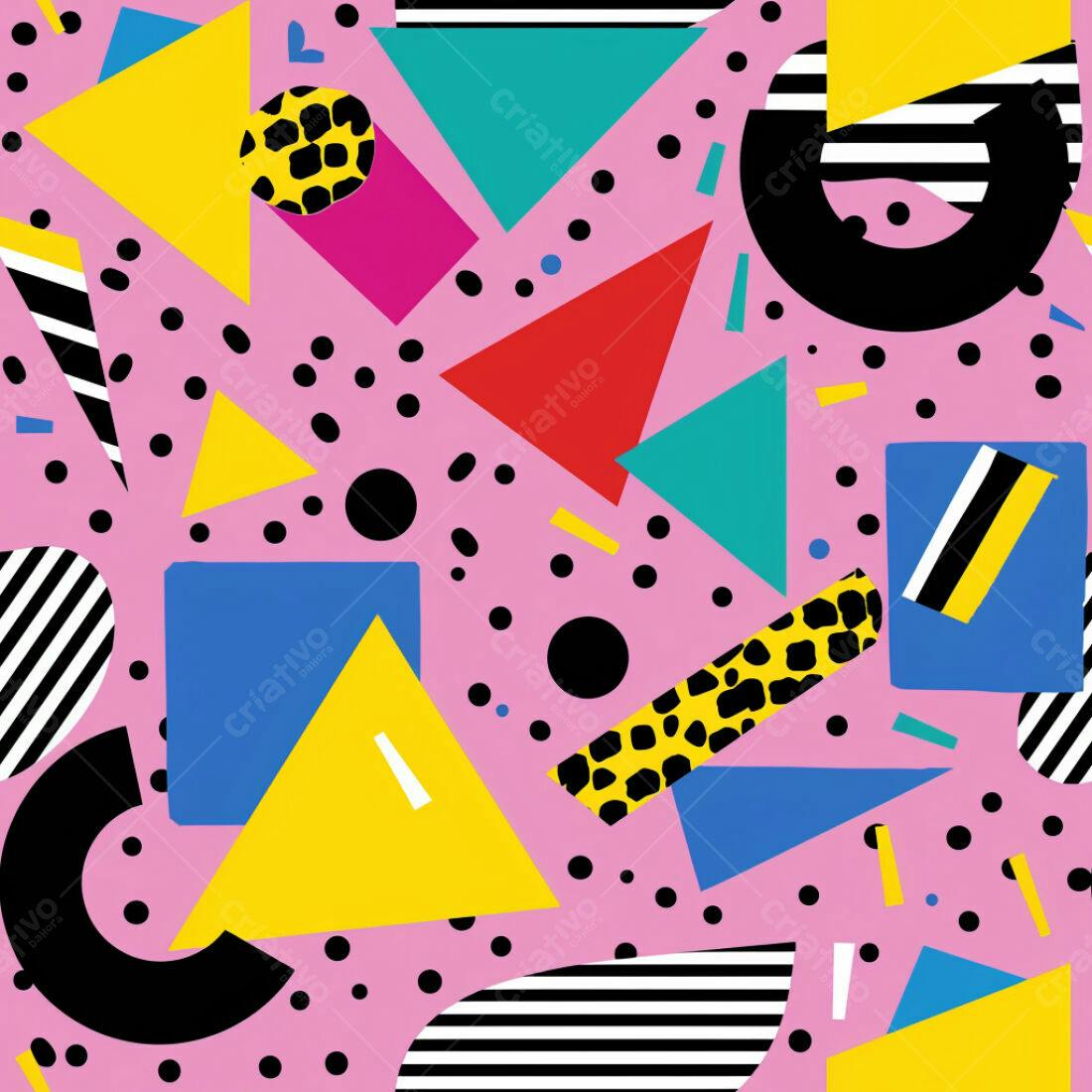 Textura Geométrica 80s para Fundo
