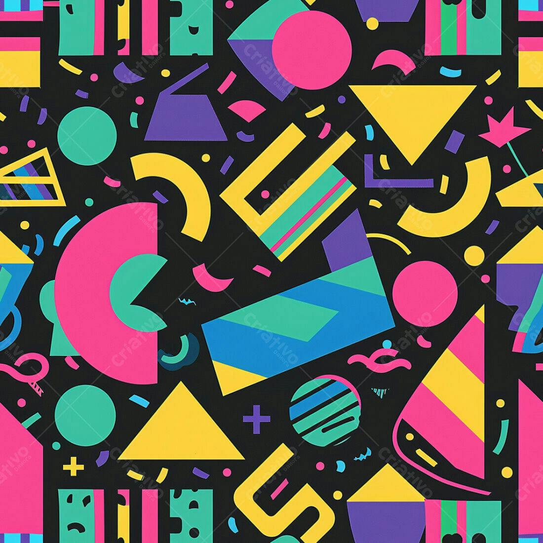 Textura Geométrica 80s para Fundo