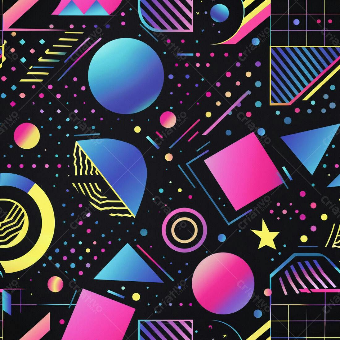 Textura Geométrica Neon para Fundo