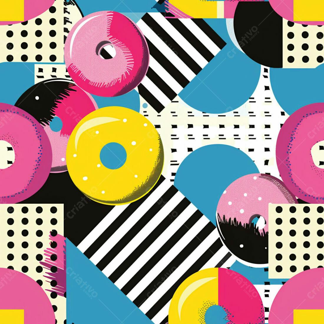 Textura Donuts Coloridos para Fundo Moderno