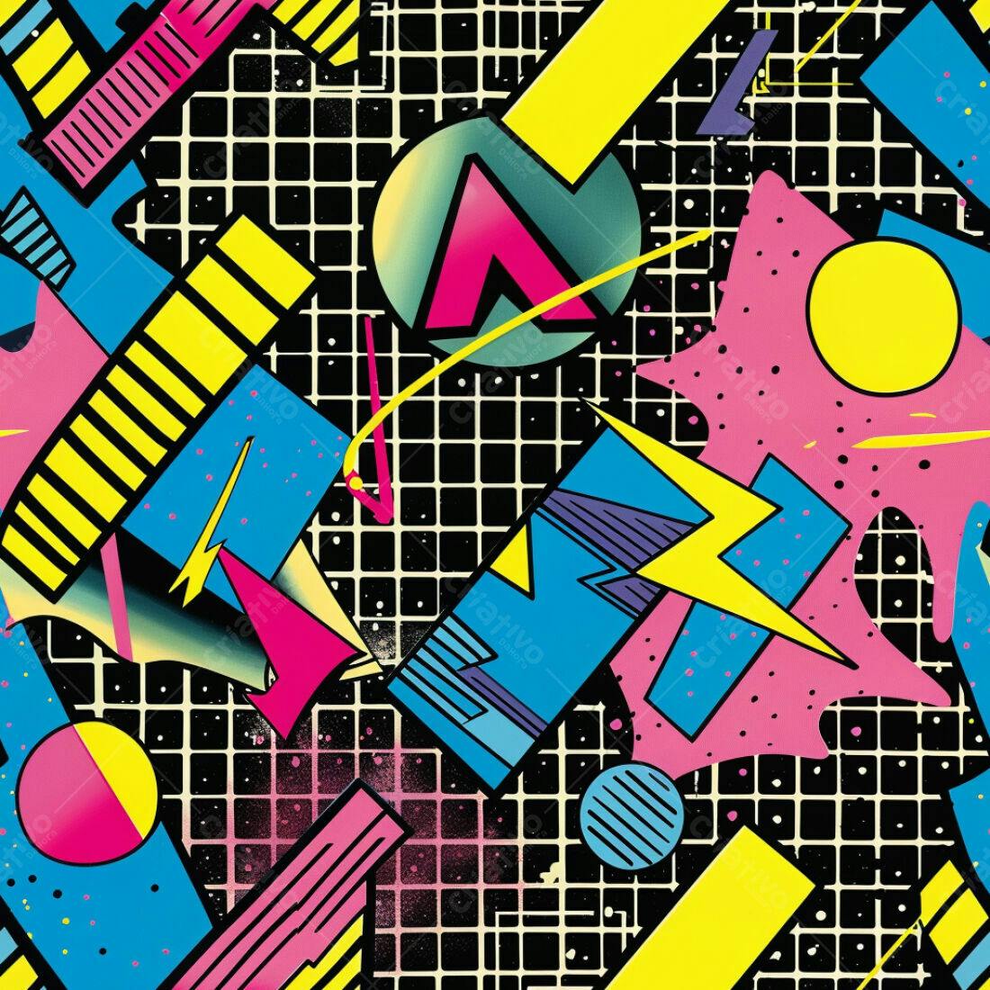 Textura Geométrica 80s para Fundo
