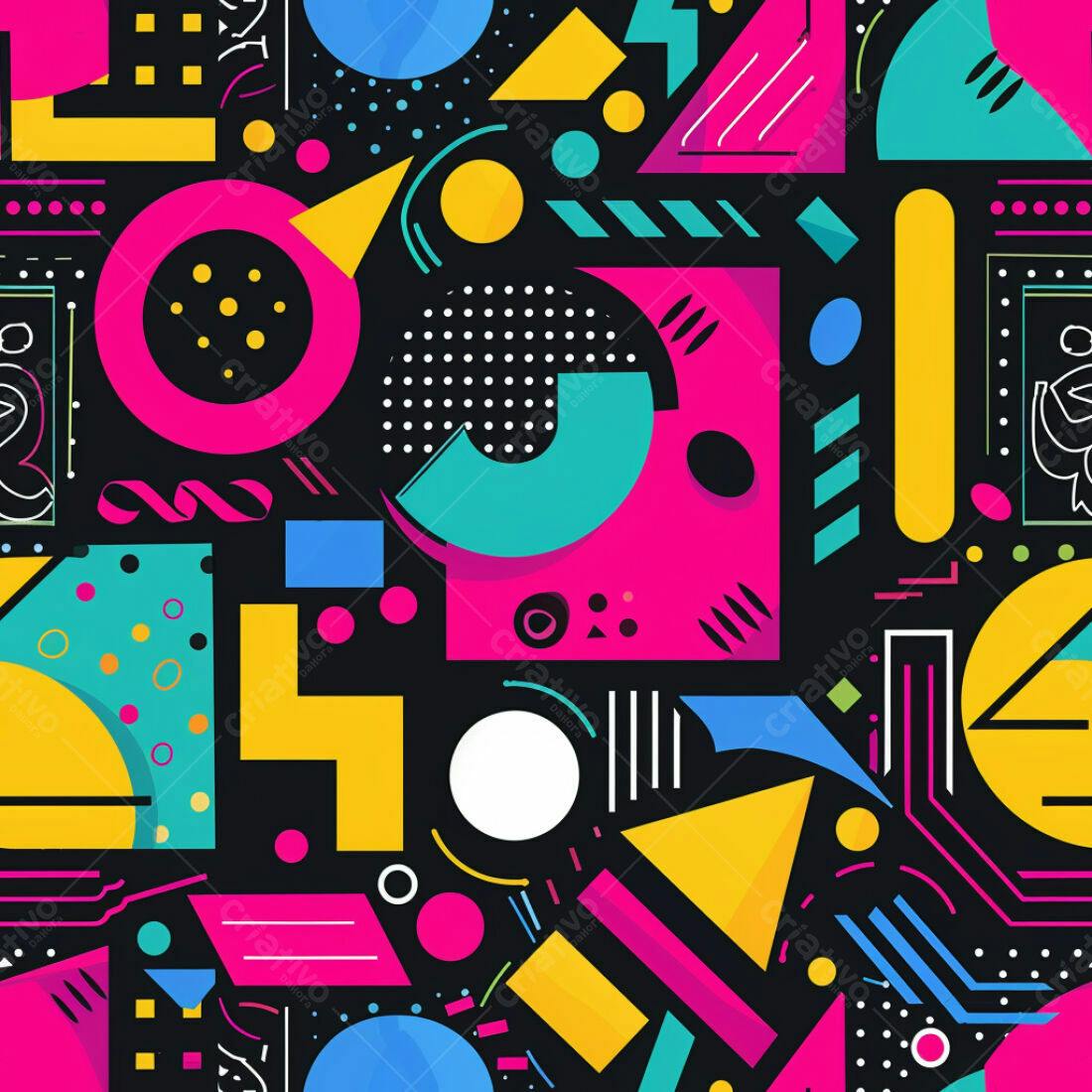 Textura Geométrica Neon para Fundo