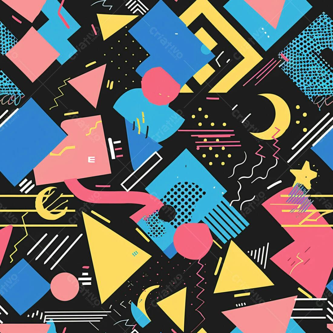 Textura Geométrica 80s para Fundo
